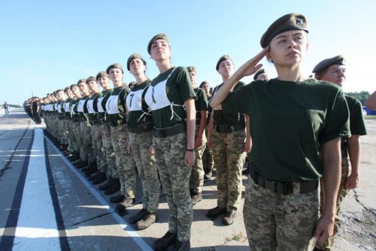 Female Soldiers Marching in Independence Day Parade - Freedom